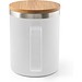 LAUDA. Becher aus 90% recyceltem Edelstahl mit Bambusdeckel 420 mL, Weiß