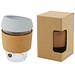 Lidan 360 ml Becher aus Borosilikatglas mit Korkgriff und Silikondeckel, grau