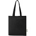 Madras 140 g/m² Baumwoll Tragetasche aus GRS recycelter Baumwolle, 7L, schwarz