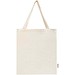 Madras 140 g/m² Baumwoll Tragetasche mit Seitenfalten aus GRS recycelter Baumwolle, natur