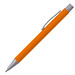 LANCE® Softtouch Metallkugelschreiber Abu-Dhabi, Beschläge silber matt, blaue Mine, orange