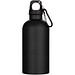 Oregon 400 ml matte RCS-zertifizierte einwandige Trinkflasche aus recyceltem Edelstahl mit Karabinerhaken, schwarz