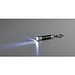 RE-LERGAN. Schlüsselanhänger aus Aluminium (92% recycelt) mit 3-Licht-LED-Taschenlampe, Schwarz