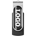 Rotate USB-Stick 3.0 mit Doming, schwarz, 128GB