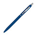 Schlanker, gummierter Druckkugelschreiber, blaue Mine, blau