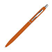 Schlanker, gummierter Druckkugelschreiber, blaue Mine, orange