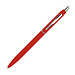 Schlanker, gummierter Druckkugelschreiber, blaue Mine, rot