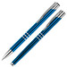 Schreibset bestehend aus einem Kugelschreiber und einem Rollerball, blau