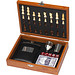 Spieleset mit Flachmann, Schach- und Kartenspiel, braun