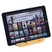 Tablet- und Smartphonehalter aus Bambus, beige