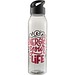 Trinkflasche Active Wave, 650 ml , RENEW, transparent-schwarz/schwarz