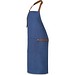 VESPER. Schürze aus 100% Canvas-Baumwolle (300 g/m²) mit Metalldetails, Blau