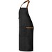 VESPER. Schürze aus 100% Canvas-Baumwolle (300 g/m²) mit Metalldetails, Schwarz