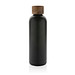 Wood Vakuumflasche aus RCS recyceltem Stainless-Steel, schwarz