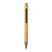 XD COLLECTION Bambus Druckkugelschreiber Slim Design, blaue Mine, braun/silber