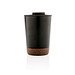 XD COLLECTION GRS rPP Edelstahl-Kaffeebecher mit Kork, schwarz