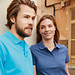 JAMES & NICHOLSON Damen Poloshirt Basic Bio BW, blau, S