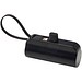 Alnair 10 W 5000 mAh Typ C Powerbank aus recyceltem Kunststoff mit integriertem Klappständer und 2 in 1 Kabel, schwarz
