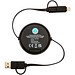 Chechia 100cm 5-in-1 Kabel aus recyceltem Kunststoff, einziehbar, für Datenübertragung und 45W Schnellladung mit Bambusdetails, schwarz