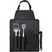 Gril 5-teiliges Grillset und Handschuh, schwarz