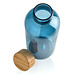 GRS rPET Flasche mit Bambus-Deckel, blau