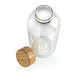 GRS rPET Flasche mit Bambus-Deckel, transparent