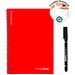 INFINITEBOOK PLAIN A5. "Infinitebook" mit flexiblem Einband und 15 unlinierten Whiteboard Seiten, Rot