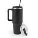 JOYNER XL. Grosser Reisebecher aus Edelstahl (91 % recycelt) mit vakuumisolierter Doppelwand und matter Oberfläche 1300 ml, Schwarz