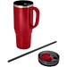 Melbourne 1200 ml RCS-zertifizierter Isolierbecher mit Strohhalm, rot