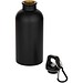 Oregon 400 ml matte RCS-zertifizierte einwandige Trinkflasche aus recyceltem Edelstahl mit Karabinerhaken, schwarz