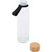 Porto 500 ml Glas-Flasche mit Silikongriff und Bambusdeckel, schwarz