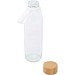 Porto 500 ml Glas-Flasche mit Silikongriff und Bambusdeckel, transparent klar