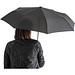 RIVER. Faltbarer Regenschirm aus recyceltem Polyester (100% rPET) 190T Pongé mit automatischer Öffnung und Schließung, Schwarz