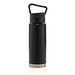 XD COLLECTION Auslaufsichere Vakuum-Flasche mit Tragegriff, 650 ml, schwarz