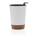 XD COLLECTION GRS rPP Edelstahl-Kaffeebecher mit Kork, weiß