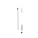 XD COLLECTION Tintenloser Stift aus Aluminium mit Radiergummi, weiß