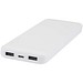 Adhil 10 W 10.000 mAh Powerbank aus recyceltem Kunststoff mit 2 integrierten Kabeln, weiss