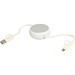 Alasia 100 cm 5-in-1 Kabel aus recyceltem Kunststoff und Aluminium, einziehbar, für Datenübertragung und mit 45W Schnellladung, silber