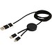 Alasia 150 cm 5-in-1 Kabel aus recyceltem Kunststoff für Datenübertragung und 27W Schnellladung, schwarz