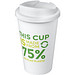 Americano® Eco 350 ml recycelter Becher mit auslaufsicherem Deckel, weiß