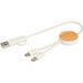 Chechia 30 cm 5-in-1 Kabel aus recyceltem Kunststoff für Datenübertragung und 27W Schnellladung mit Bambusdetails, weiss