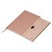Recycled Leder Geschenkset  Notizbuch mit Metall-Kugelschreiber, kupfer