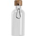 Edelstahltrinkflasche mit Karabiner, 400ml, weiß