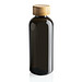 GRS rPET Flasche mit Bambus-Deckel, schwarz