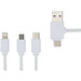 Pure 5-in-1-Ladekabel mit antibakterieller Oberfläche, weiss