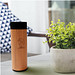 SCX.design D11 500 ml Smart Flasche  aus Bambus mit Leuchtlogo, holz