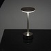 Tischlampe aus Edelstahl, silbergrau