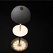 Tischlampe aus Edelstahl , weiß