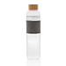 XD COLLECTION Borosilikat-Glasflasche Impact mit Bambusdeckel, 750 ml, transparent/grau