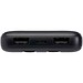 Adhil 10 W 10.000 mAh Powerbank aus recyceltem Kunststoff mit 2 integrierten Kabeln, schwarz